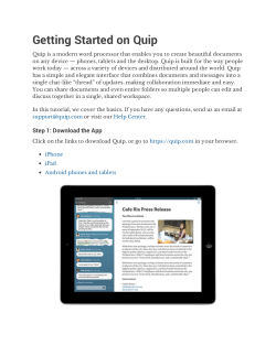 Getting Started on Quip