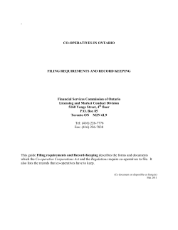 Filing Requirements and Recording Keeping