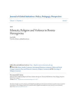 Ethnicity, Religion and Violence in Bosnia-Herzegovina