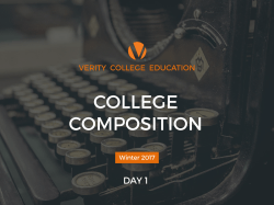 Sample Class PowerPoint - Verity College Education