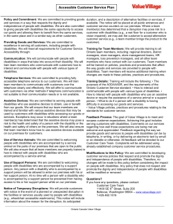 Accessible Customer Service Plan