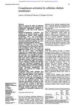 Complement activation by cellulosic dialysis membranes