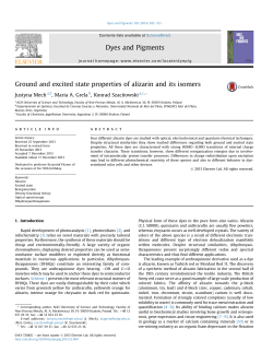 Ground and excited state properties of alizarin and its isomers (PDF