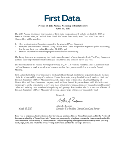 2017 Proxy Statement - Investor Relations | First Data