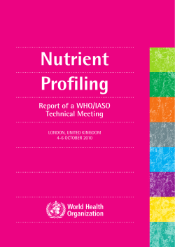 Nutrient Profiling - World Health Organization
