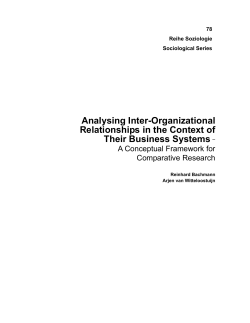 Analysing Inter-Organizational Relationships in the Context of Their