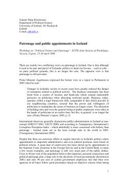 Patronage and public appointments in Iceland