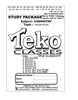 SOLID STATE - teko classes bhopal