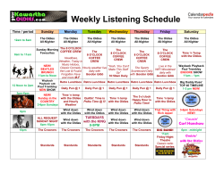 Listening Schedule - Your Kawartha Oldies