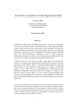 Economic evaluation of the High Speed Rail*