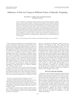 Influences of Part-List Cuing on Different Forms of Episodic Forgetting