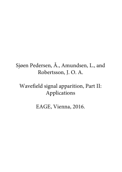Sj&oslash;en Pedersen, &Aring;., Amundsen, L., and Robertsson, JOA Wavefield