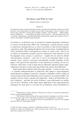 Bivalence and What Is Said