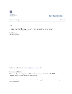 Law, metaphysics, and the new iconoclasm - Research Online