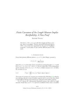 Finite curvature of arc length measure implies