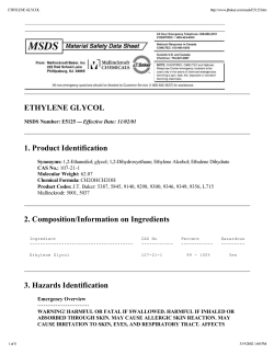 ETHYLENE GLYCOL 1. Product Identification 2. Composition