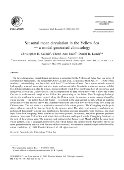 Seasonal mean circulation in the Yellow Sea } a model