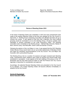 To the Lord Mayor and Report No. 363/2016 Members of Dublin City
