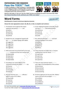 TOEIC® Word Forms activity