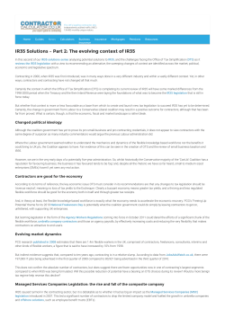 IR35 Solutions &ndash; Part 2: The evolving context of IR35