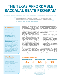 the texas affordable baccalaureate program