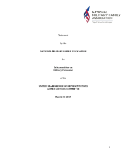 Statement by the NATIONAL MILITARY FAMILY ASSOCIATION for