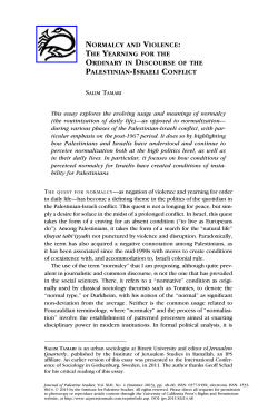 Normalcy and Violence - The Institute for Palestine Studies