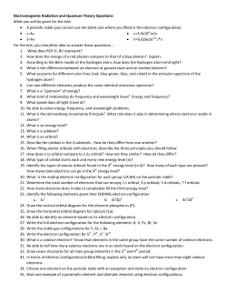 Electromagnetic Radiation and Quantum Theory Questions What