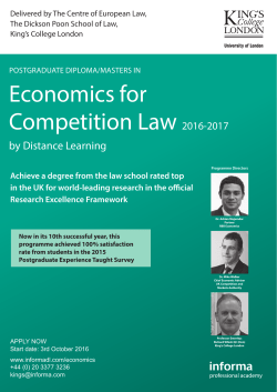 Economics for Competition Law 2016-2017