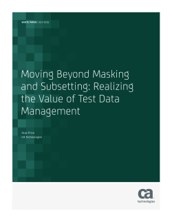 Moving Beyond Masking and Subsetting