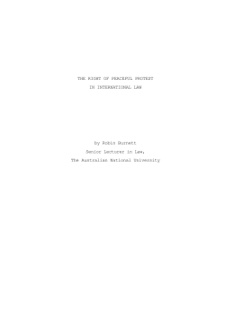 THE RIGHT OF PEACEFUL PROTEST IN INTERNATIONAL LAW by