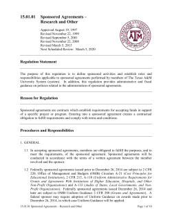 15.01.01 - Administration of Sponsored Agreements