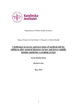 Challenges in access and provision of medical aid