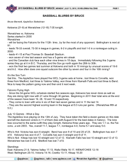 baseball blurbs by bruce