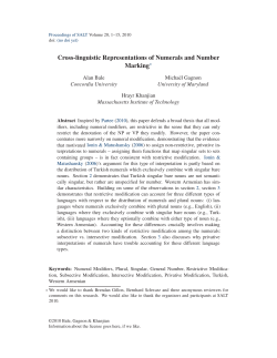 Cross-linguistic Representations of Numerals