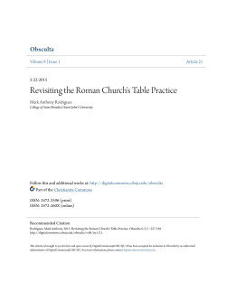 Revisiting the Roman Church`s Table Practice