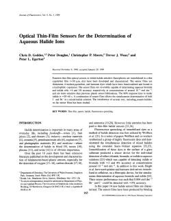 Optical Thin-Film Sensors for the Determination of Aqueous Halide