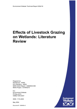 Effects of Livestock Grazing on Wetlands: Literature Review