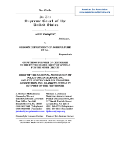 Brief of petitioner for Engquist v. Oregon Dept of Agriculture, 07-474