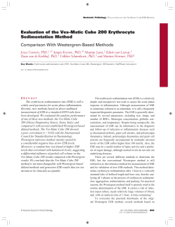 Evaluation of the Ves-Matic Cube 200 Erythrocyte Sedimentation