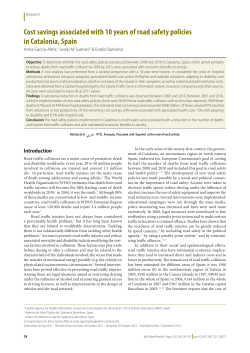 Cost savings associated with 10 years of road safety policies in