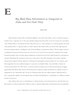 Big (Bad) Data: Information as Antagonist in Zodiac and Zero Dark