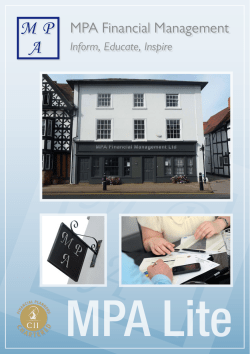 Inform, Educate, Inspire - MPA Financial Management