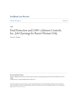 Fetal Protection and UAW v. Johnson Controls, Inc.