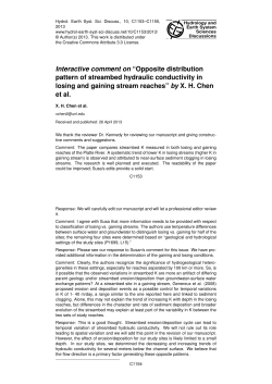 Interactive comment on &ldquo;Opposite distribution pattern of streambed