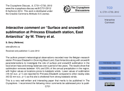 Interactive comment on &ldquo;Surface and snowdrift sublimation at