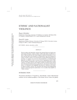 Ethnic and Nationalist Violence