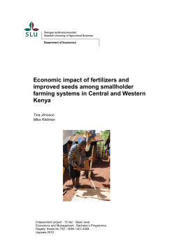 Economic impact of fertilizers and improved seeds among
