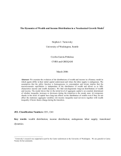 The Dynamics of Wealth and Income Distribution
