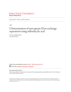 I Determination of mercaptans II Ion exchange separations using